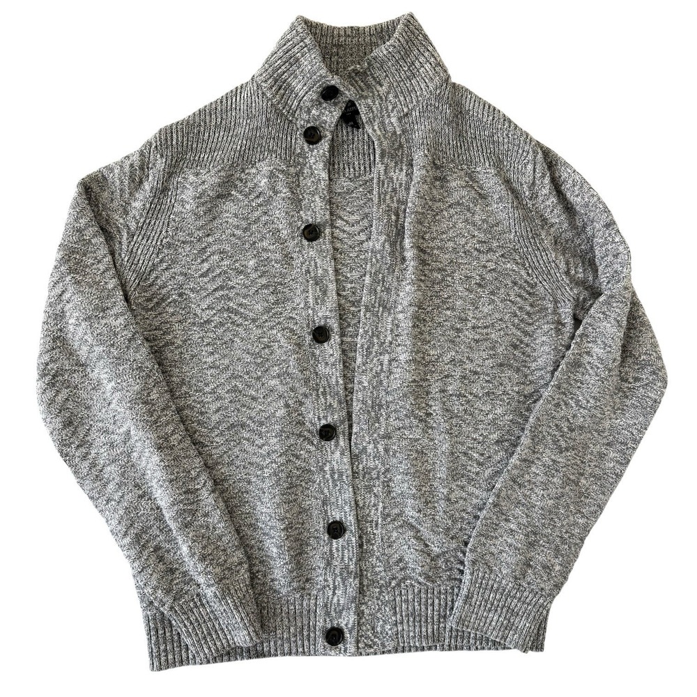 Banana Republic Men's Cardigan Sweater Medium Gray 100% Cotton